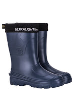 Load image into Gallery viewer, Pair of Ladies Navy Montana Welly Boot. Comfortable, lightweight and durable. Available to buy from Bright Light Boots
