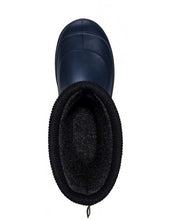Load image into Gallery viewer, Inner lining of the Ladies Navy Montana Welly Boot. Comfortable, lightweight and durable. Available to buy from Bright Light Boots
