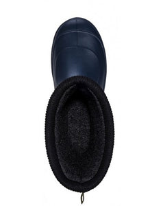 Inner lining of the Ladies Navy Montana Welly Boot. Comfortable, lightweight and durable. Available to buy from Bright Light Boots